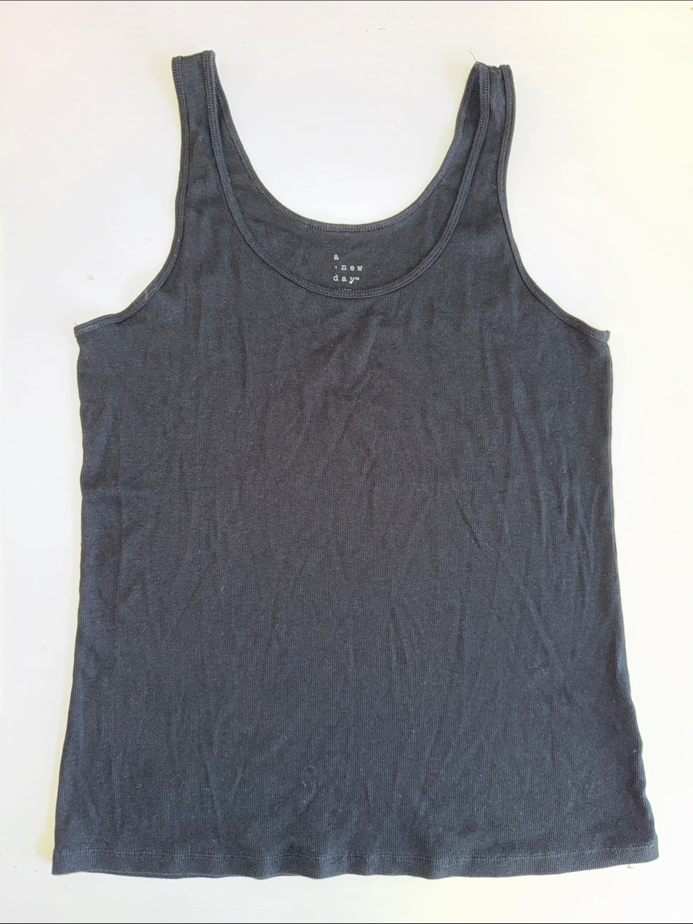 a new day Black Scoop Neck Tank Top XL New